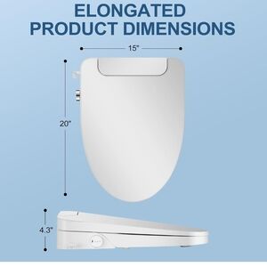 Electric Bidet Toilet Seat, Elongated, Warm Water with Air Dryer, Heated Seat an
